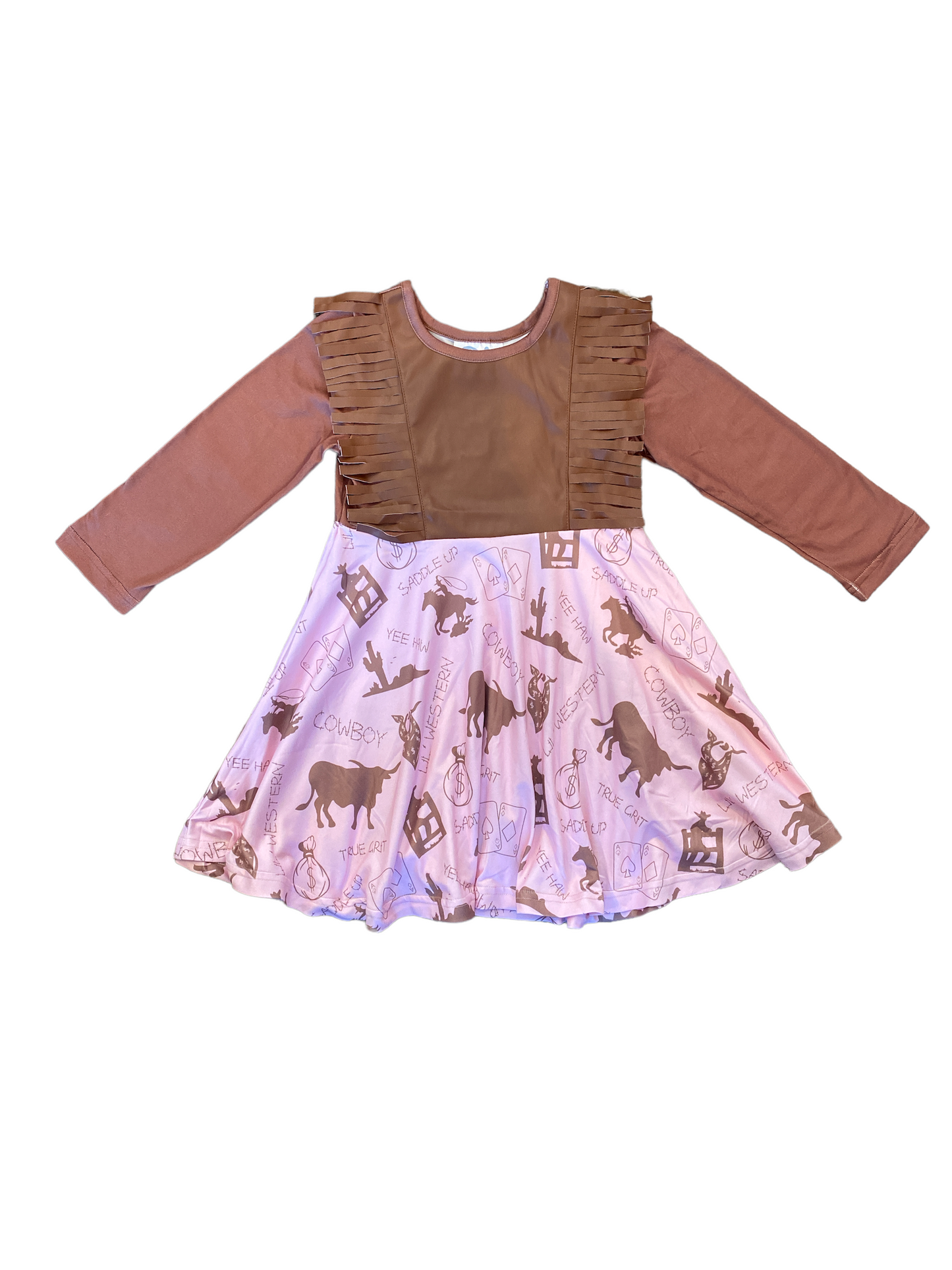 Gambler Cowgirl Leather Fringe Dress