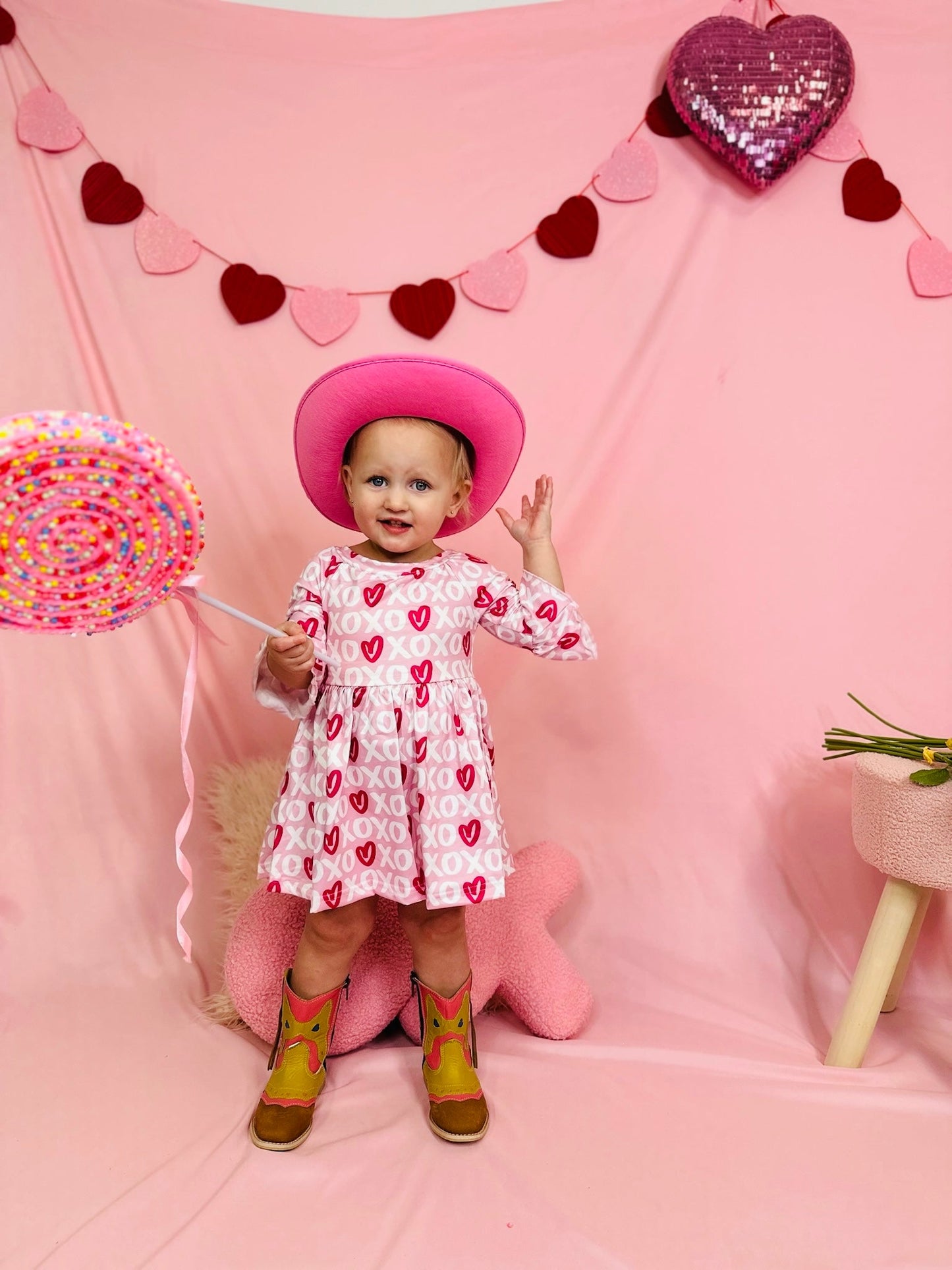 XOXO Bell Sleeve Valentine Dress