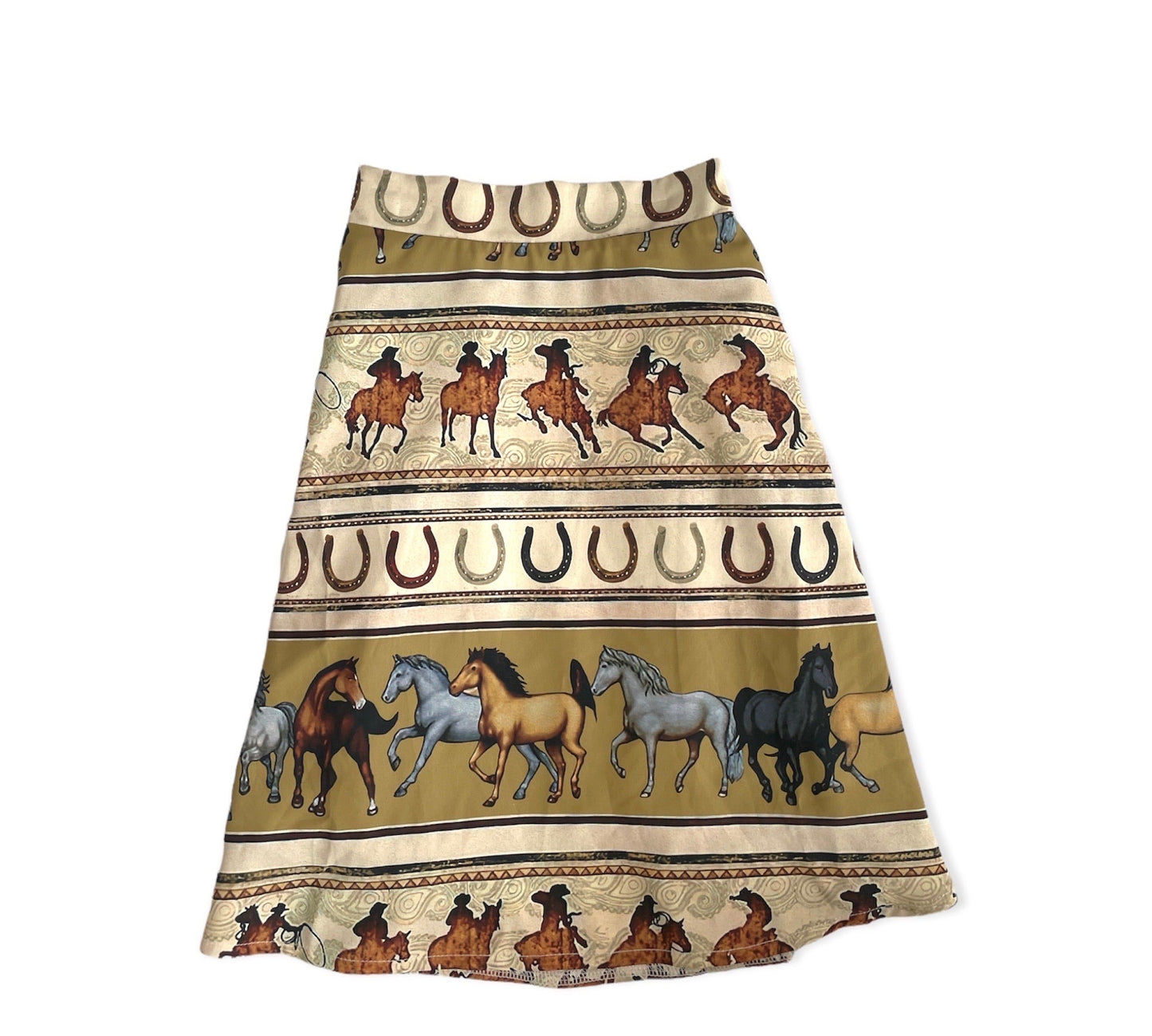Gold Wild Horses Maxi Skirt
