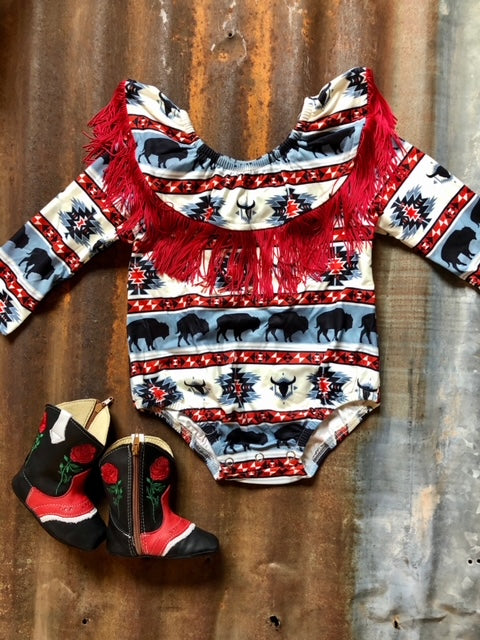 Buffalo Long Sleeve Off the Shoulder Onesie