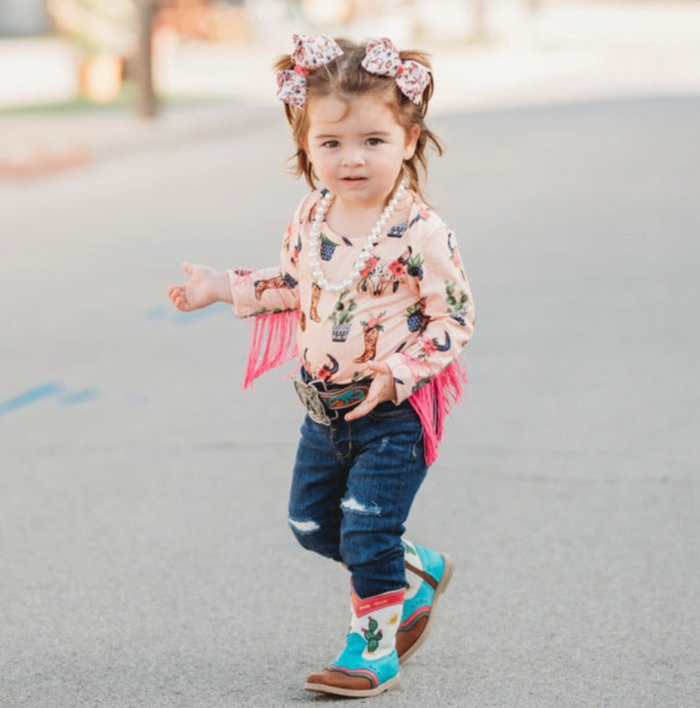 Steer Head With Fringe Onesie