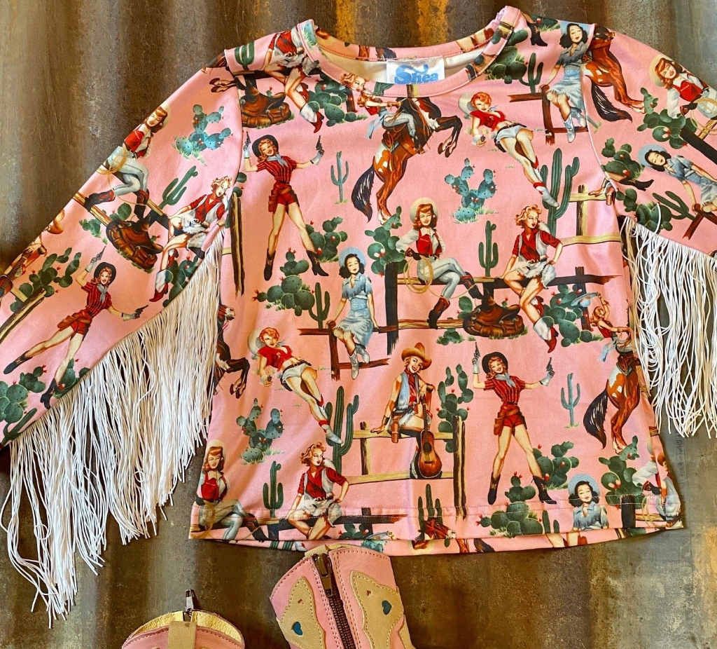 Wild West with Fringe Long Sleeve Onesie
