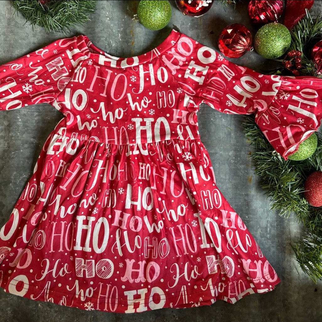 HoHo Christmas Bell Sleeve Dress