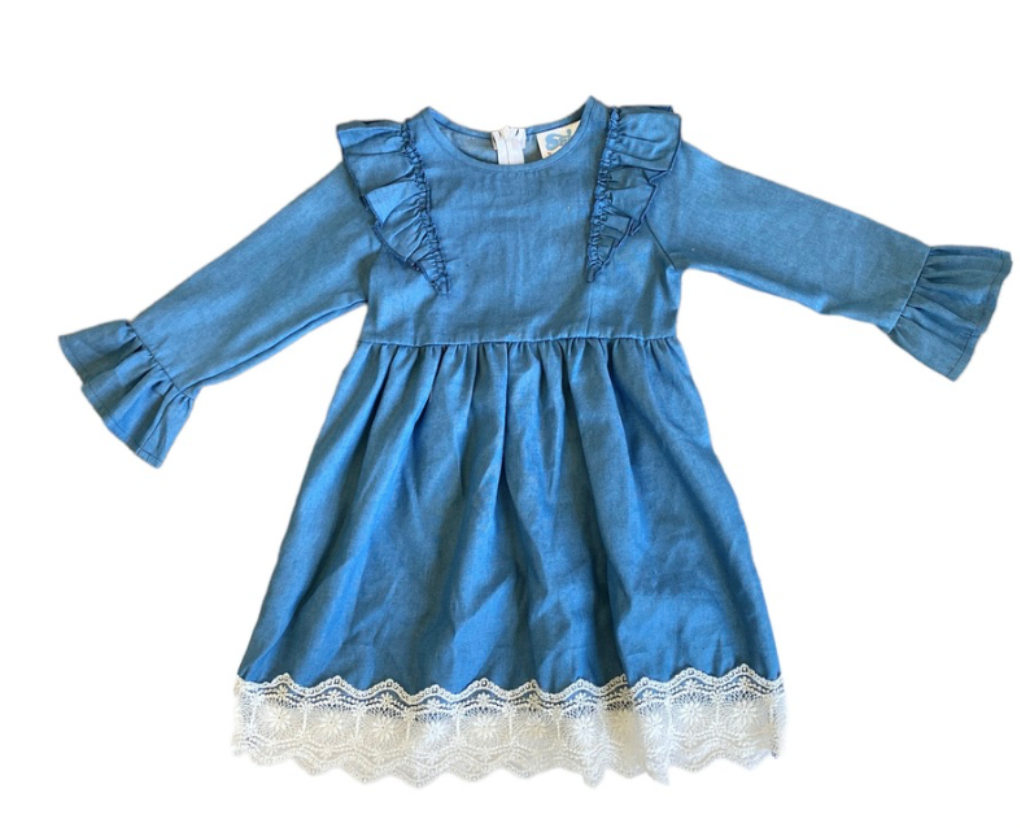 Ruffle Denim Dress