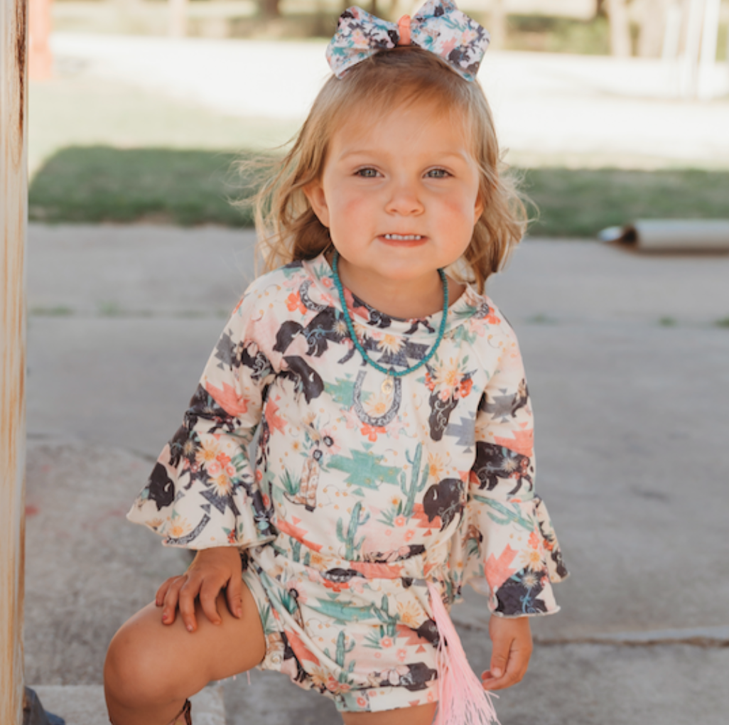 Wild Buffalo Bell Long Sleeve Onesie