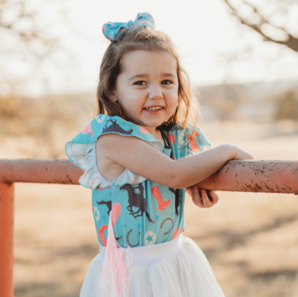 Turquoise Cowgirl With Fringe Shirt