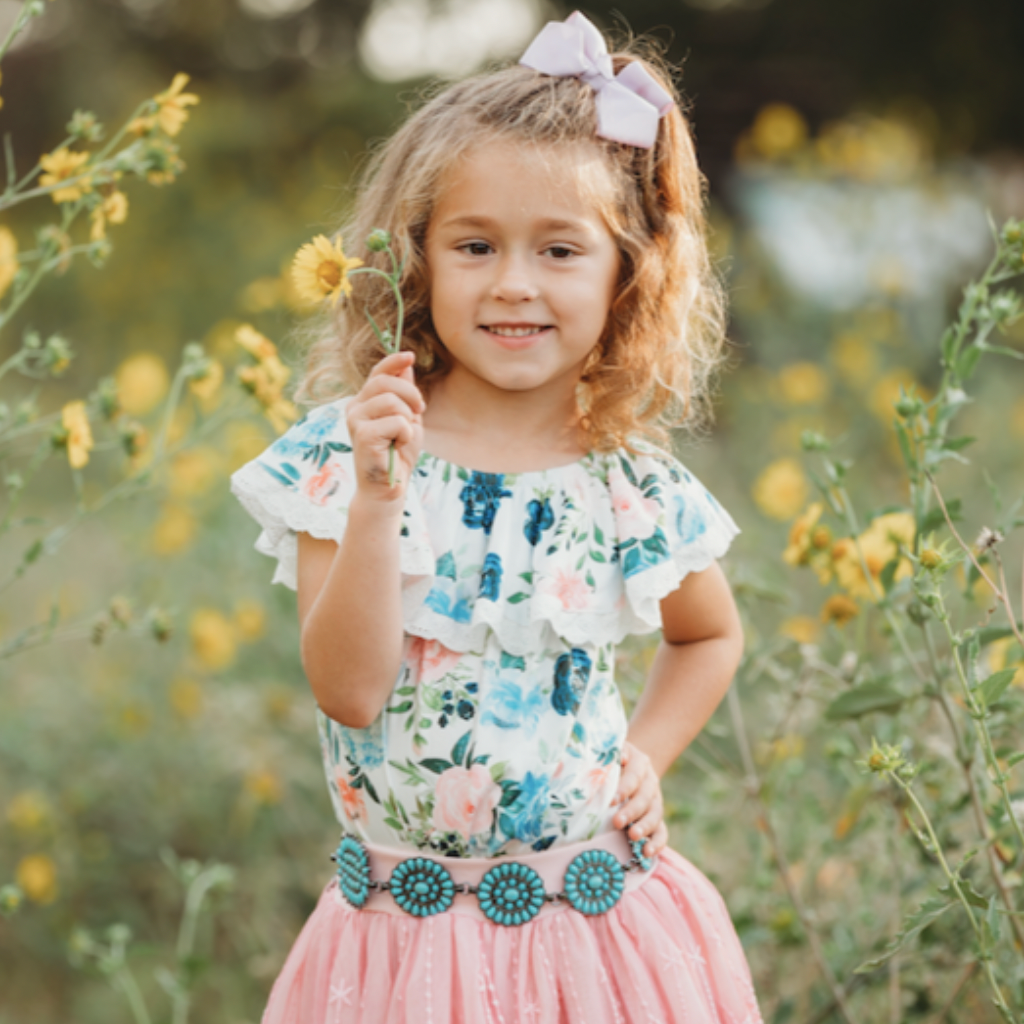 Floral Lace Short Sleeve Onesie