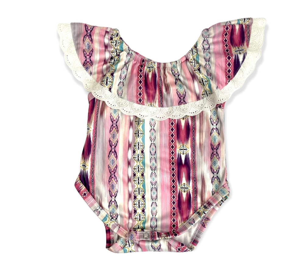 Southwest Lace Short Sleeve Onesie