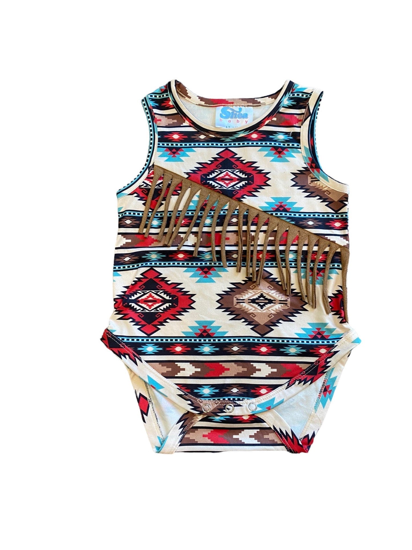 Aztec Suede Fringe Onesie