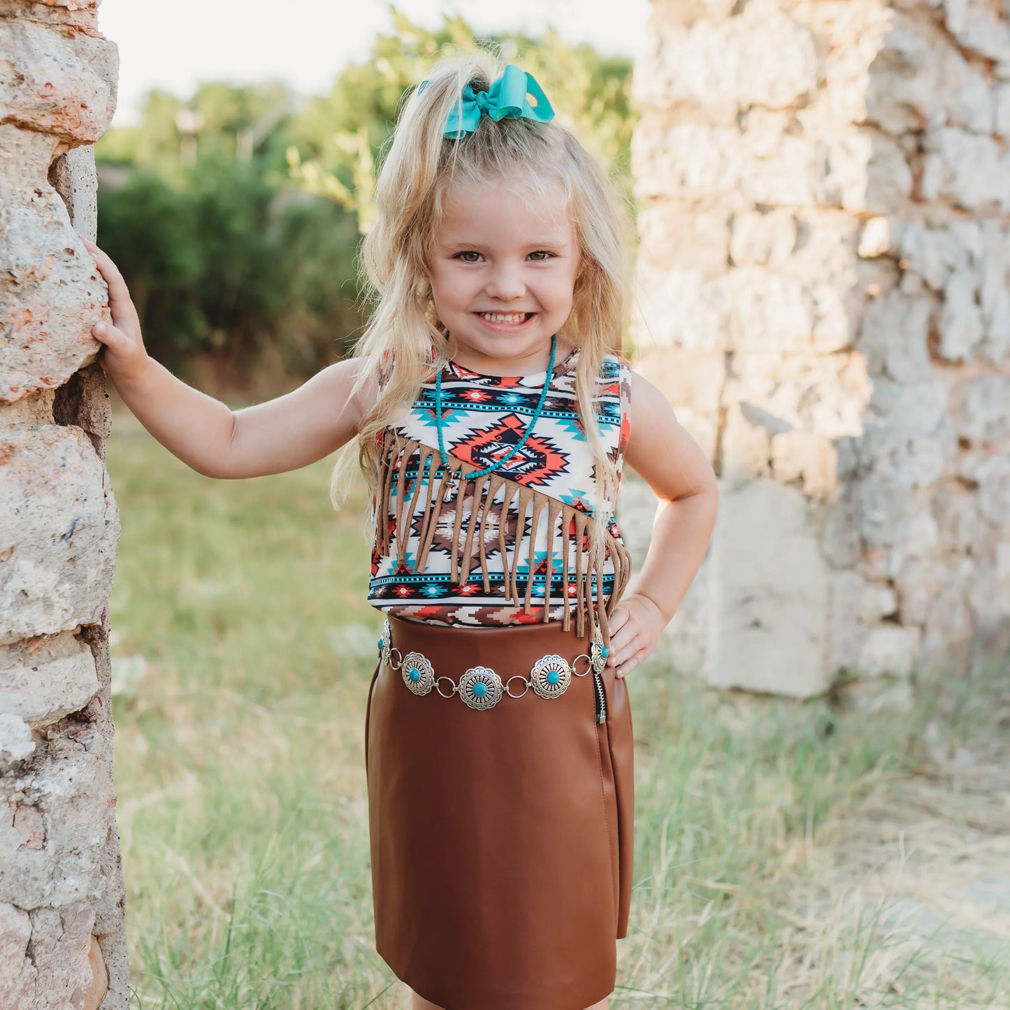 Aztec Suede Fringe Onesie