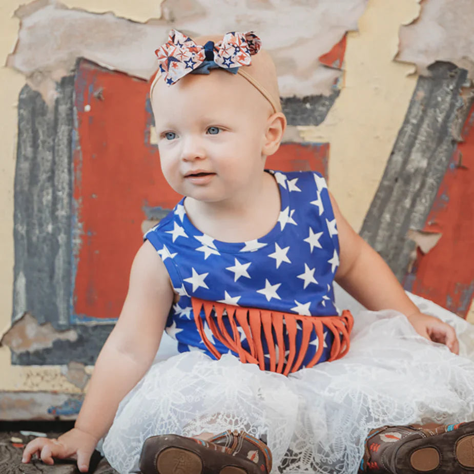 Blue Star Fringe Onesie