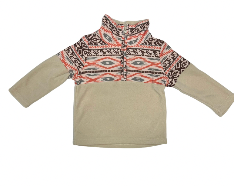 Brown Aztec Fleece Zip Up