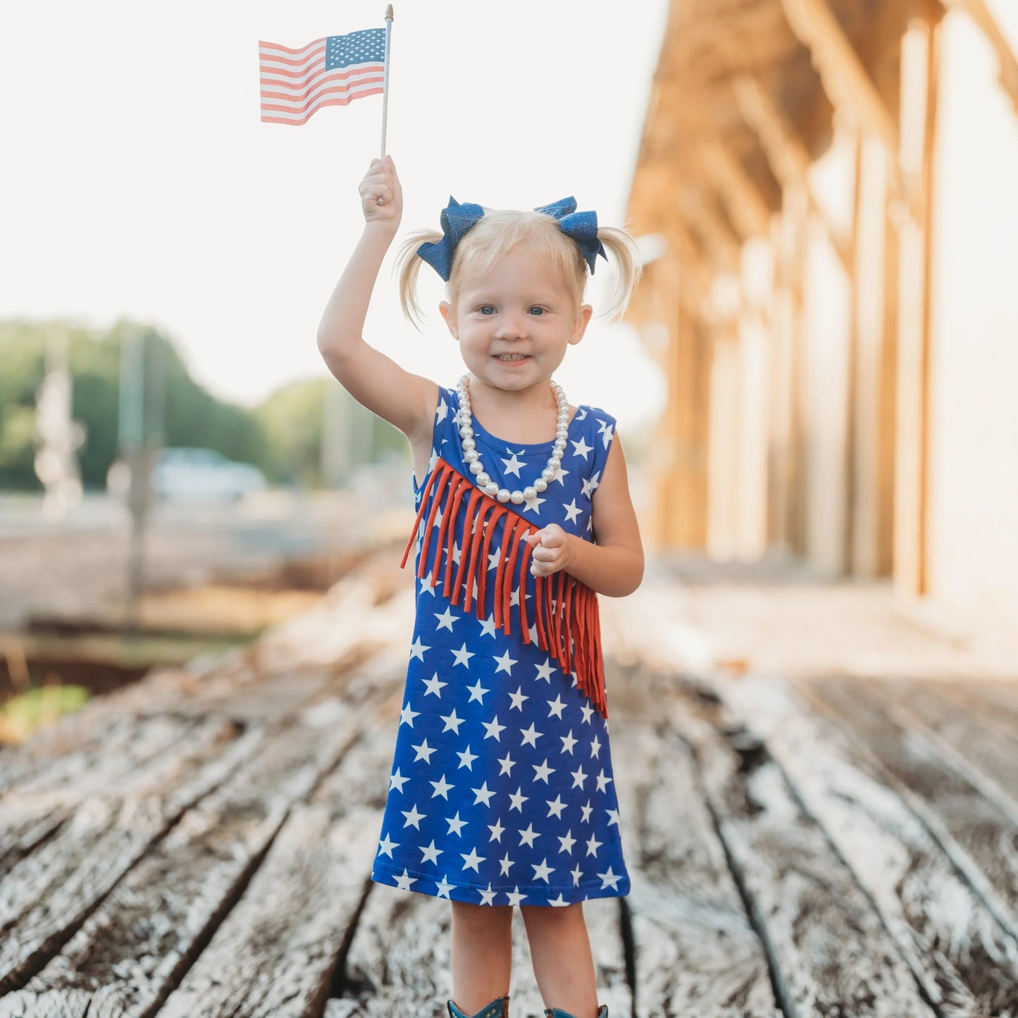 Blue Star Fringe Dress