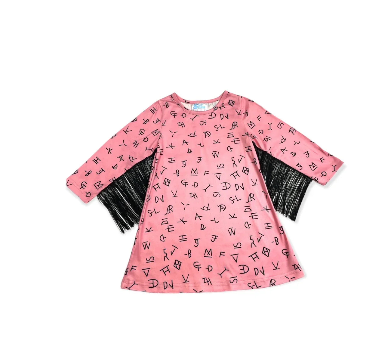 Pink Brand Long Sleeve Fringe Dress