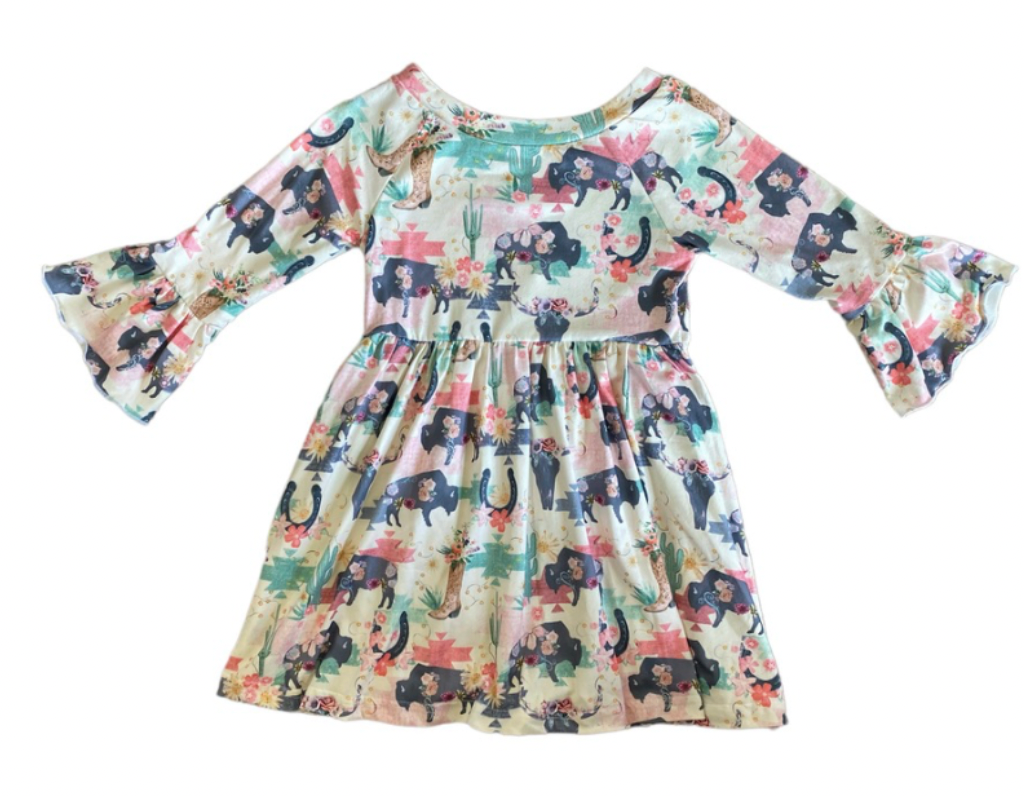 Wild Buffalo Bell Sleeve Dress