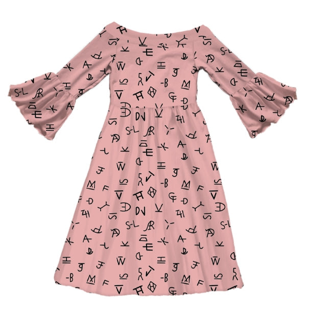 Pink Brand Bell Sleeve Dress