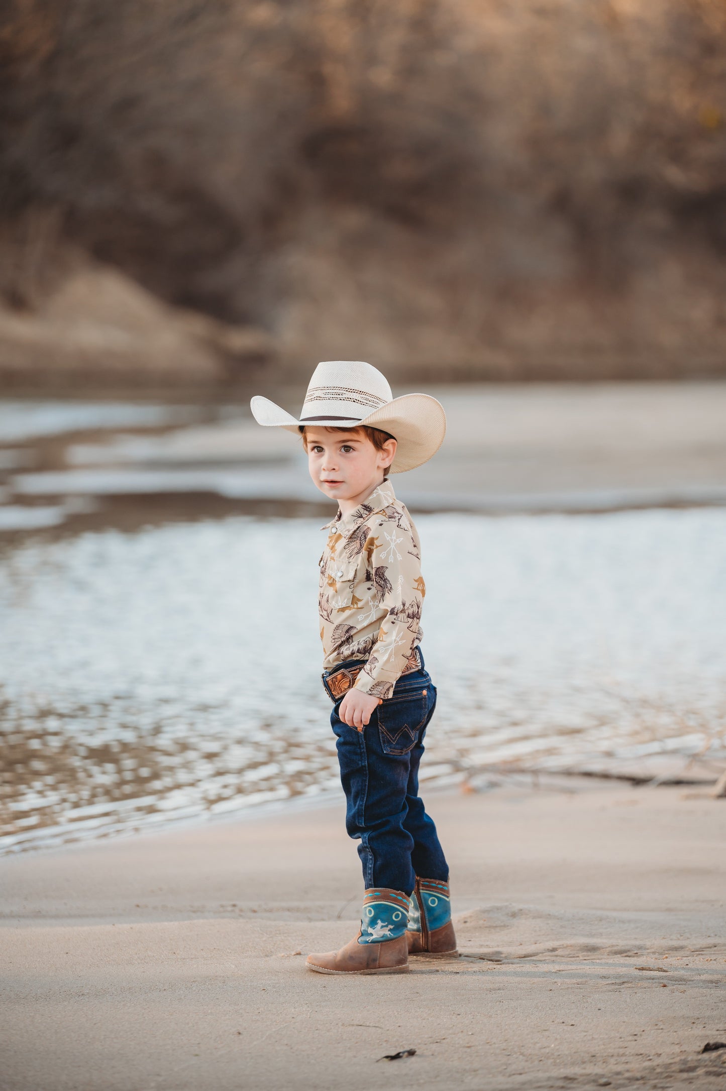 Native Green Pearl Snap Long Sleeve Onesie