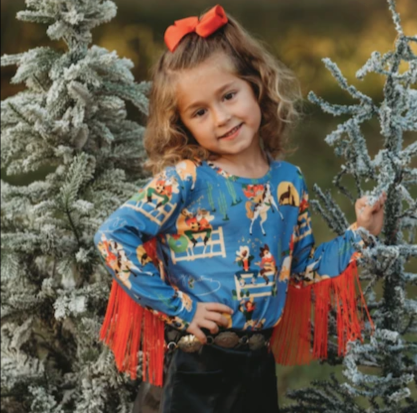 Blue Cowboy Santa Shirt