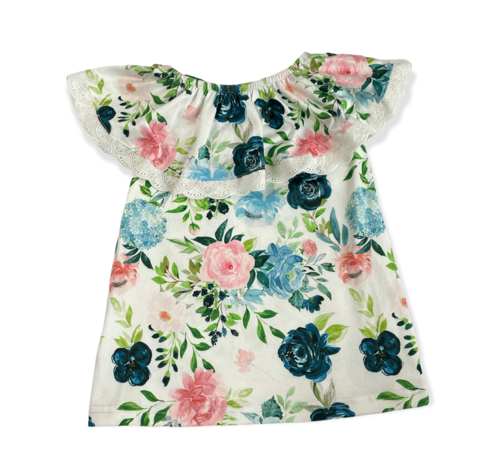 Floral Lace Short Sleeve Shirt