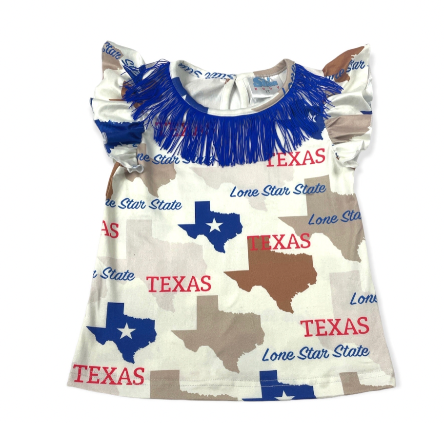 Texas With Fringe Short Sleeve Shirt