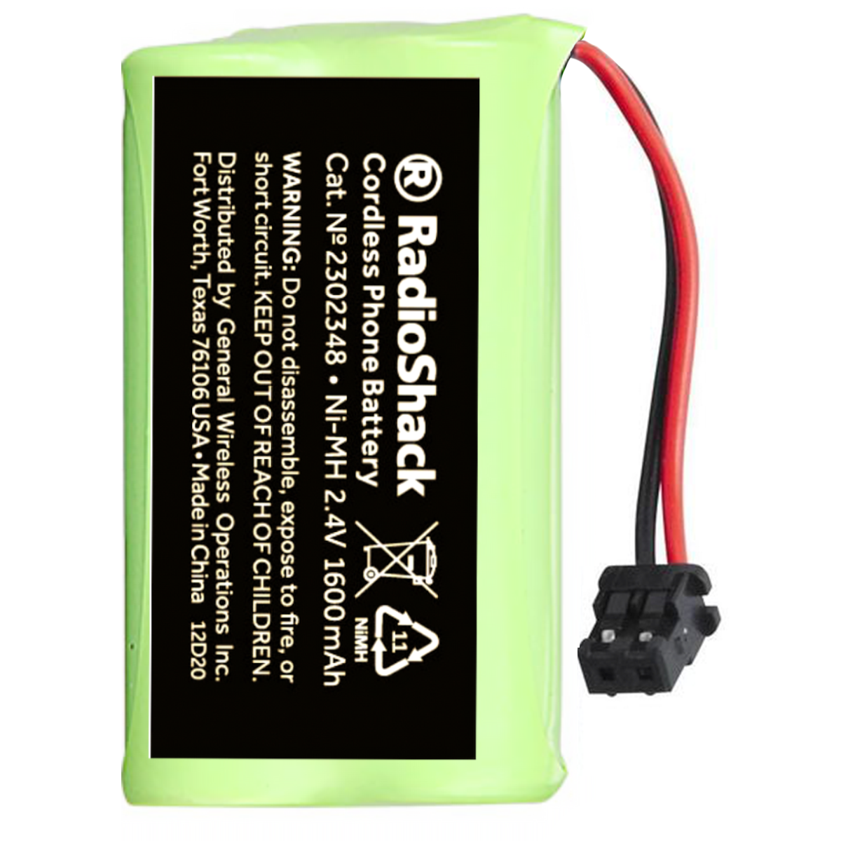 RadioShack 2.4V Ni-MH Cordless Phone Battery, 1600 mAh