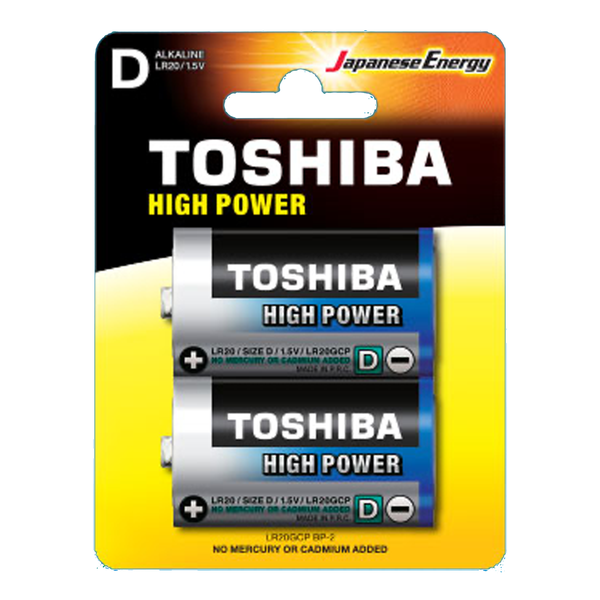 Toshiba D Alkaline Batteries (2-Pack)