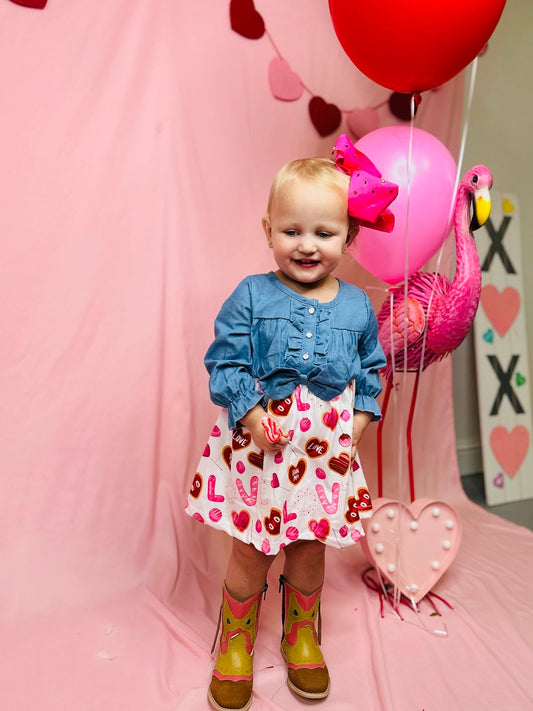Valentine Denim & Candy Pop Dress