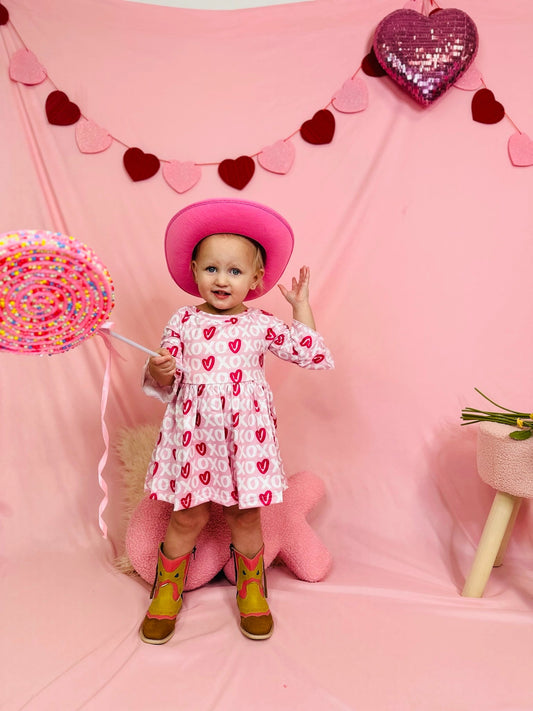 XOXO Bell Sleeve Valentine Dress