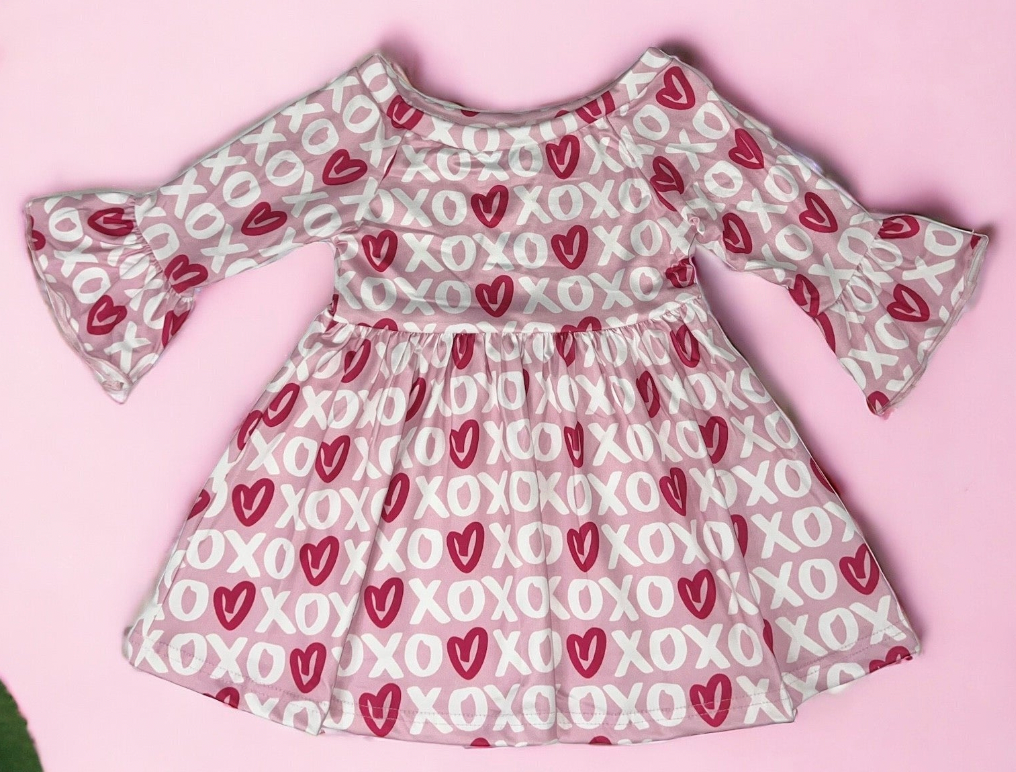 XOXO Bell Sleeve Valentine Dress