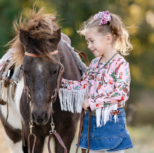 Wild West with Fringe Long Sleeve Onesie
