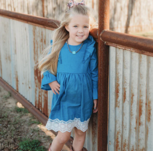 Ruffle Denim Dress