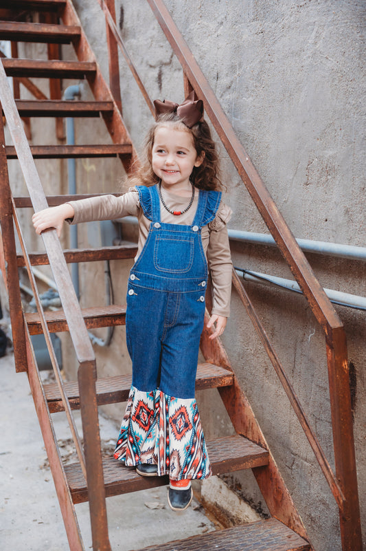 Denim & Aztec Overalls
