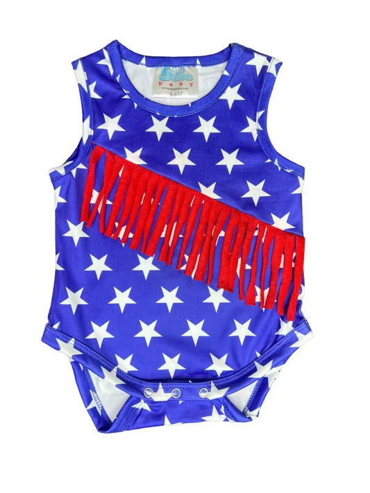 Blue Star Fringe Onesie