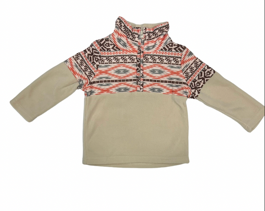 Brown Aztec Fleece Zip Up