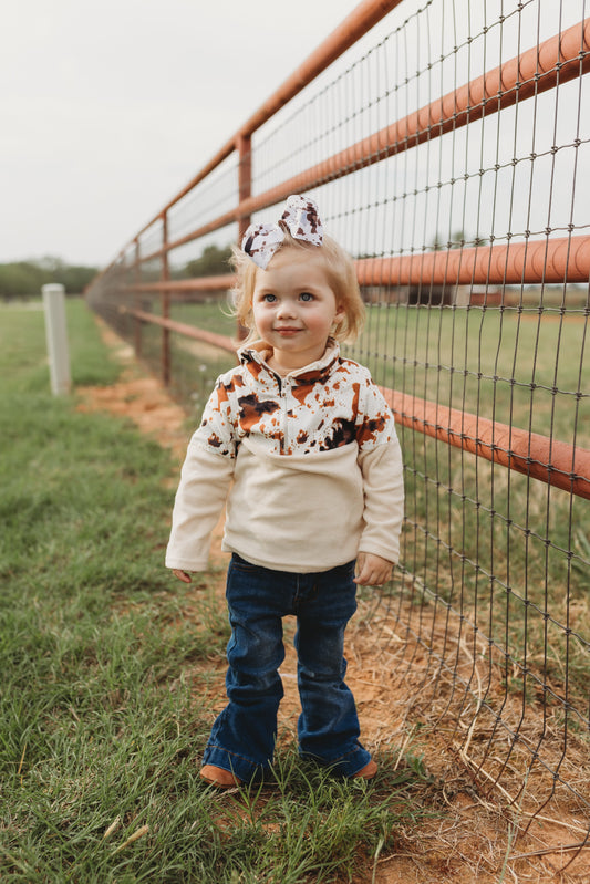 Cowprint Fleece Zip Up