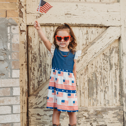 Denim Flag Patriotic Dress