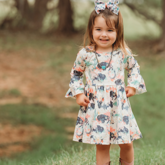 Wild Buffalo Bell Sleeve Dress