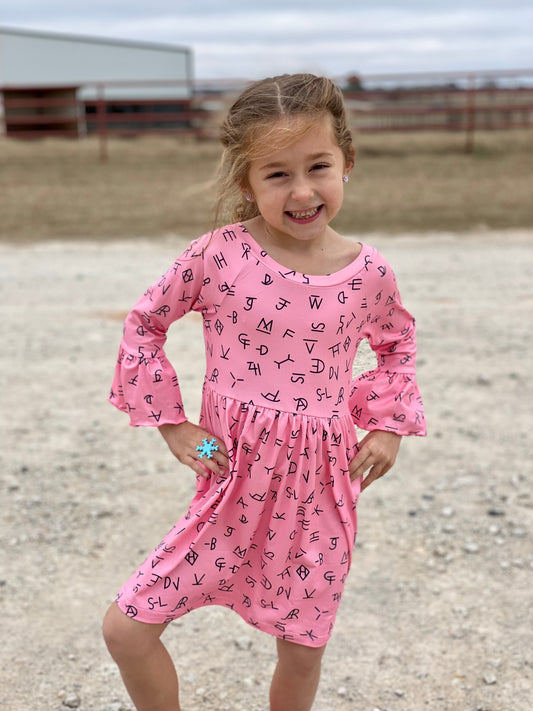 Pink Brand Bell Sleeve Dress