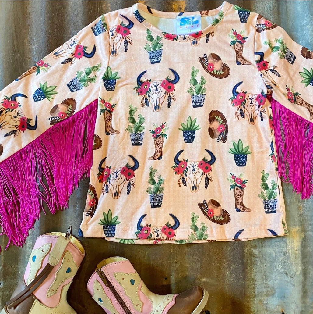 Steer Head With Fringe Shirt