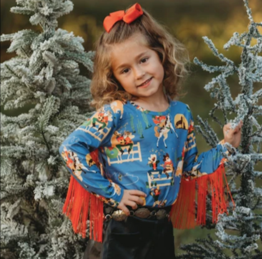 Blue Cowboy Santa Shirt