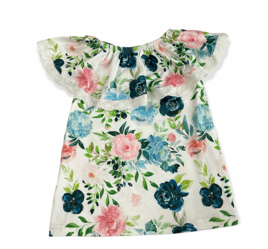 Floral Lace Short Sleeve Shirt