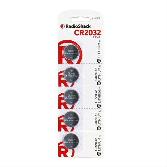RadioShack CR2032 3V Lithium Coin Cell Batteries (5-Pack)