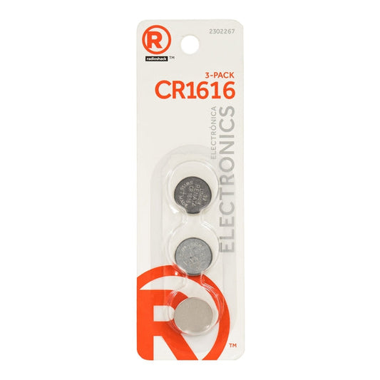 RadioShack CR1616 3V Lithium Coin Cell Battery (3-Pack)