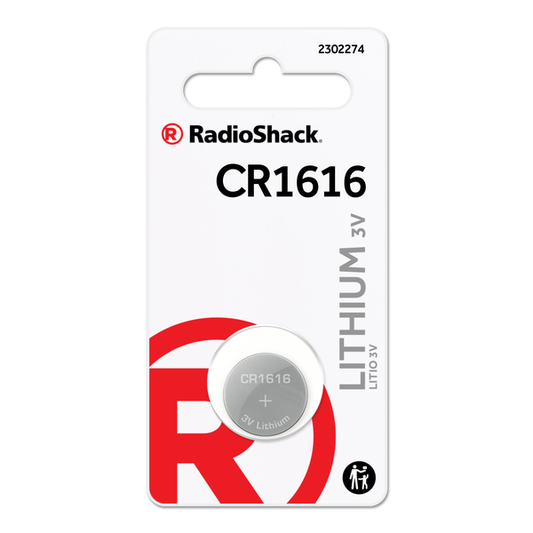 RadioShack CR1616 3V Lithium Coin Cell Battery