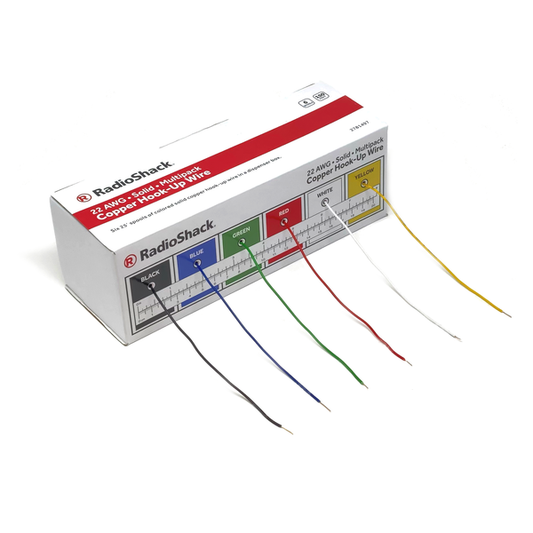 RadioShack 22 AWG Solid Copper Hook-Up Wire Multipack - 6 Colors, 150' Total